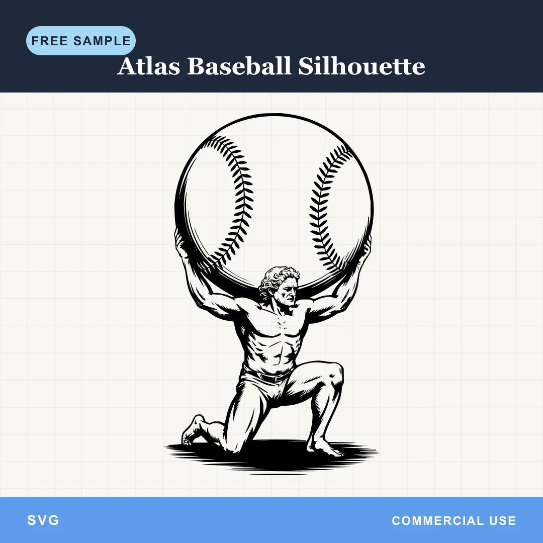 Free Atlas Baseball Silhouette SVG sample