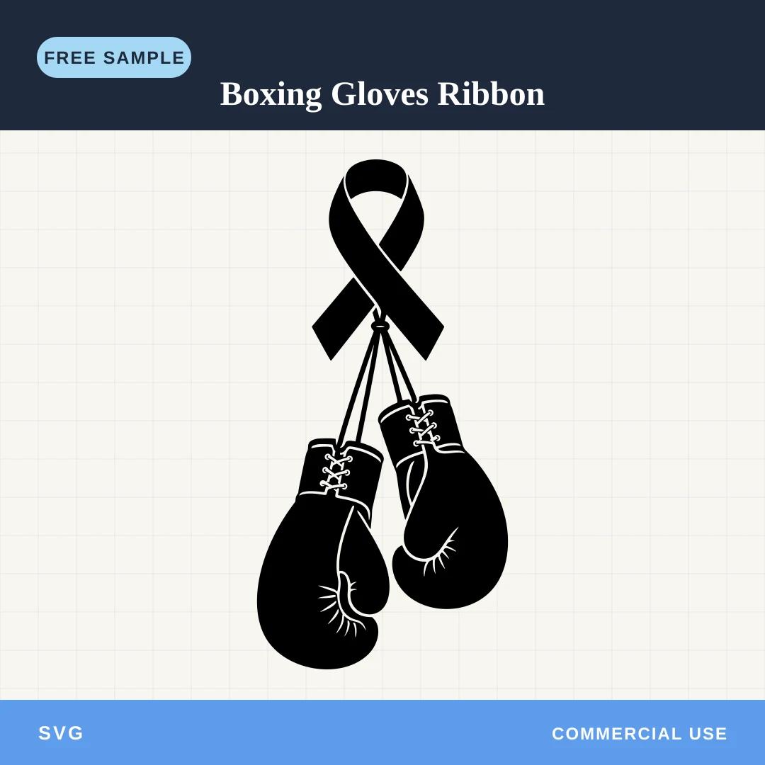 Free Boxing Gloves Ribbon SVG sample