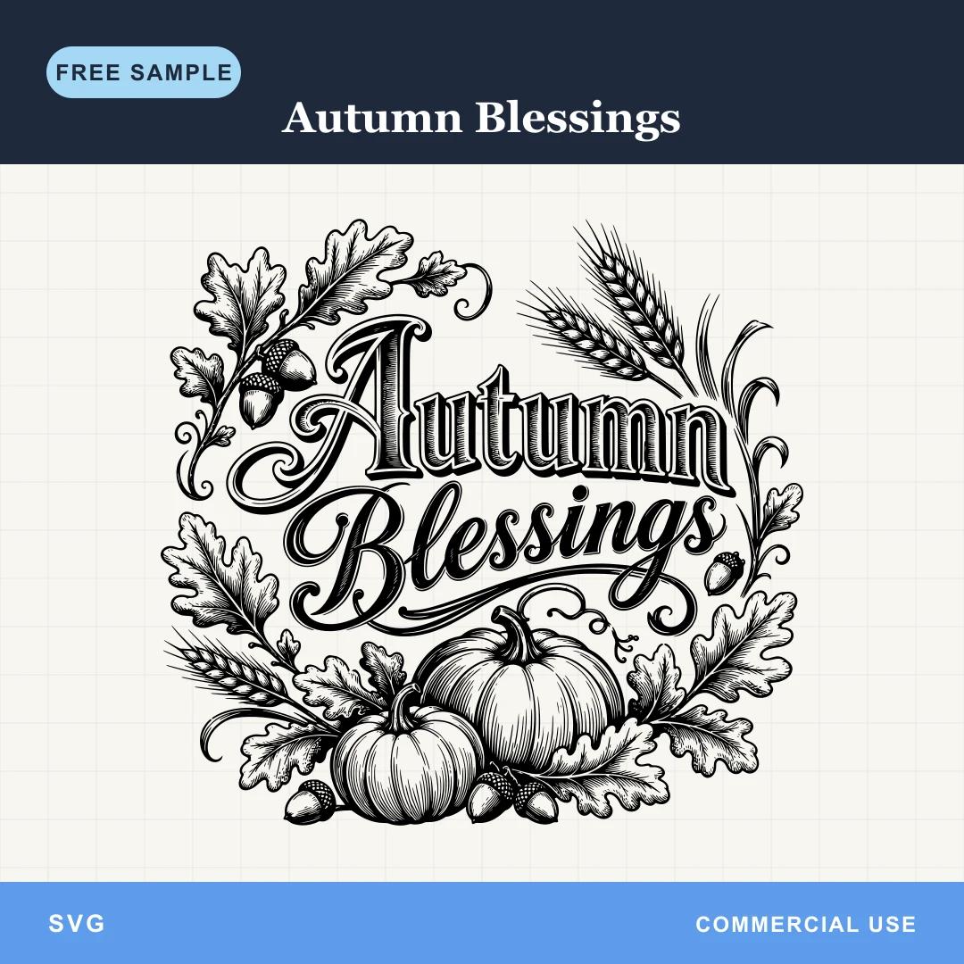 Free Autumn Blessings SVG sample