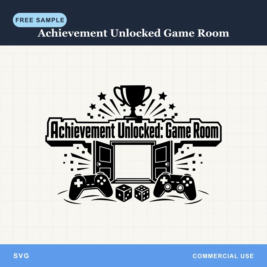 Free Achievement Unlocked Game Room SVG sample