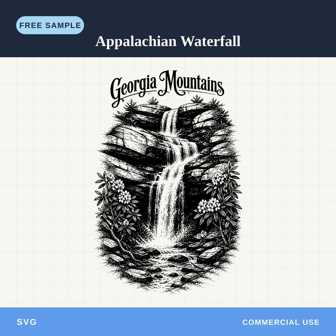 Free Appalachian Waterfall SVG sample