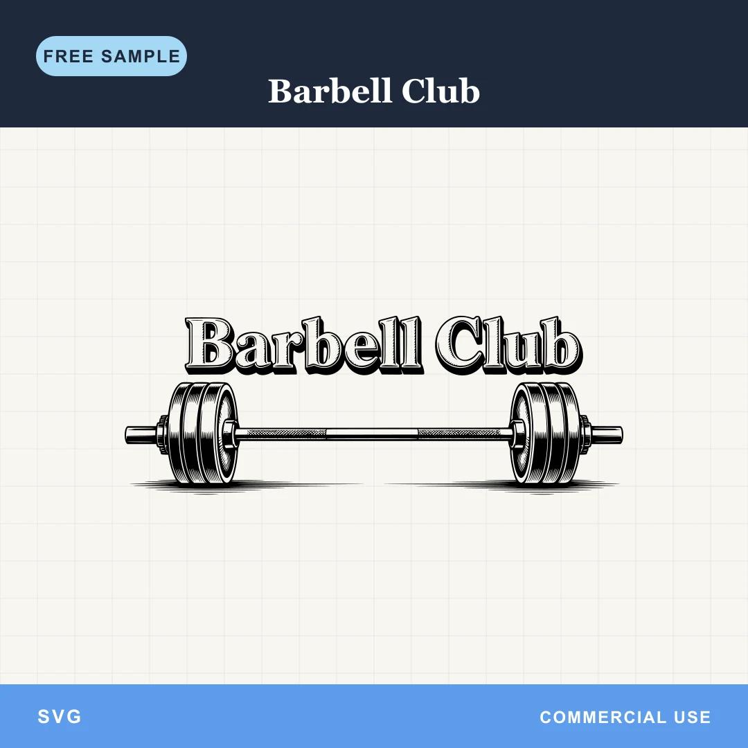 Free Barbell Club SVG sample