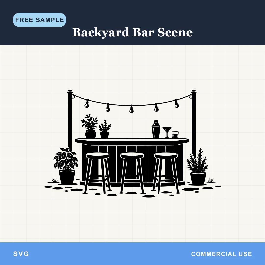 Free Backyard Bar Scene SVG