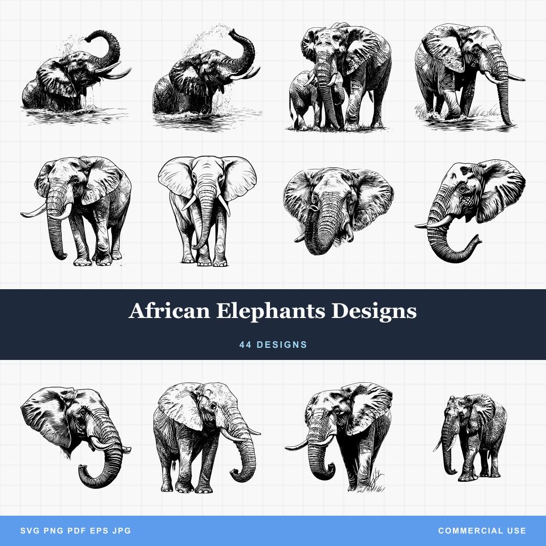 African Elephants Designs