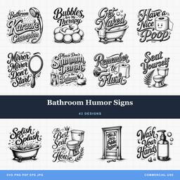 Bathroom Humor Signs