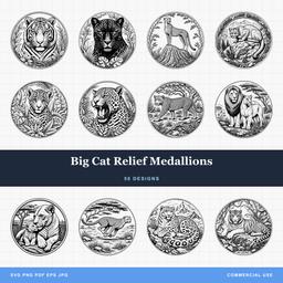 Big Cat Relief Medallions