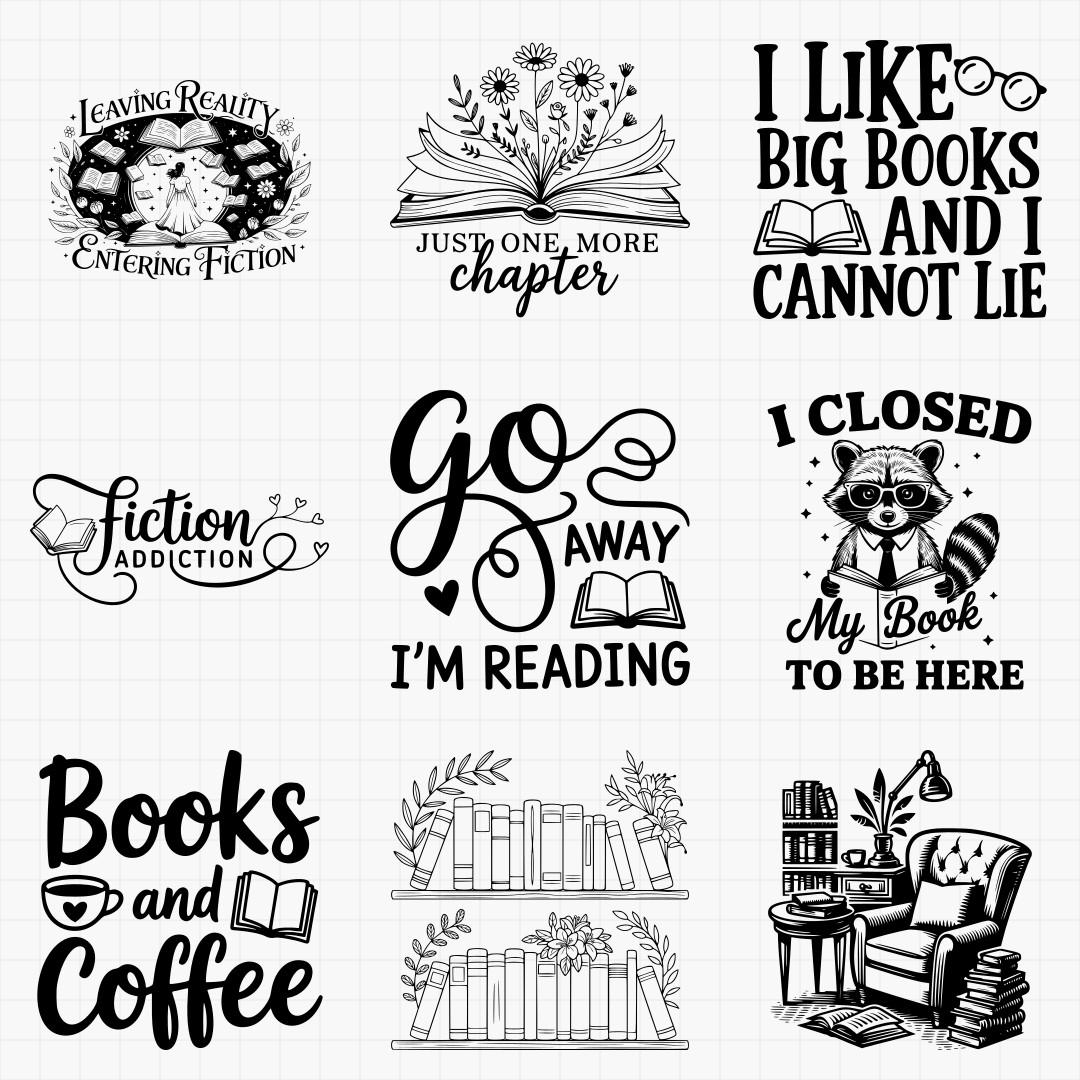 Book Lovers Reading Svg Pack - Thumbnail 4