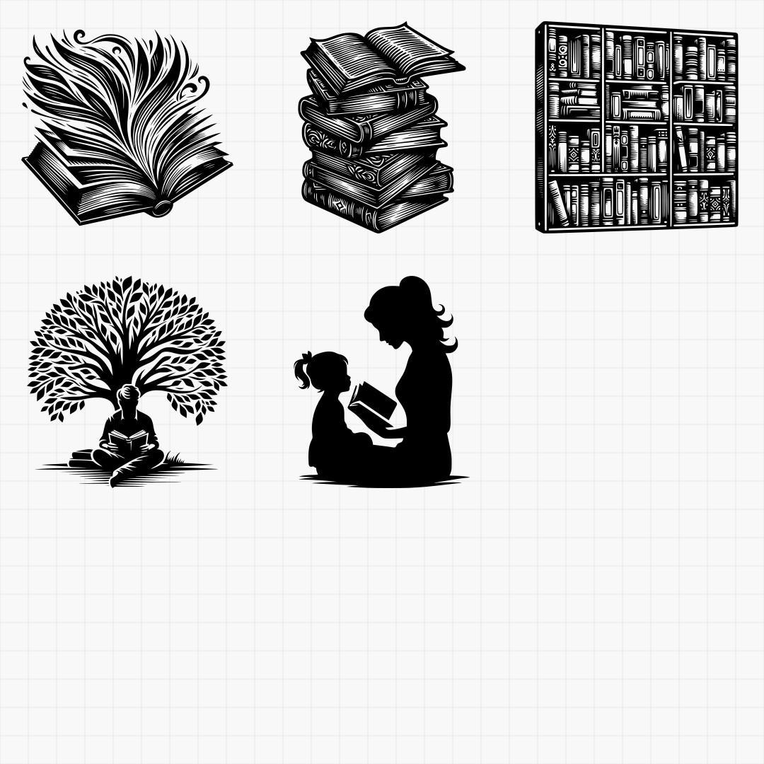 Book Lovers Reading Svg Pack - Thumbnail 6