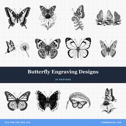 Butterfly Engraving Designs