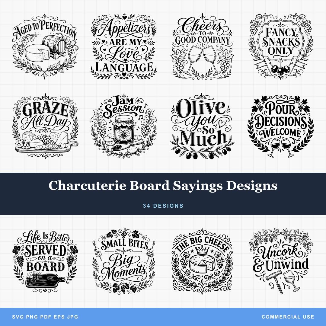 Charcuterie Board Sayings Designs