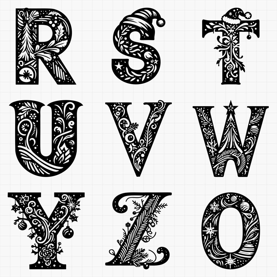 Christmas Letters And Numbers Design Pack - Thumbnail 4