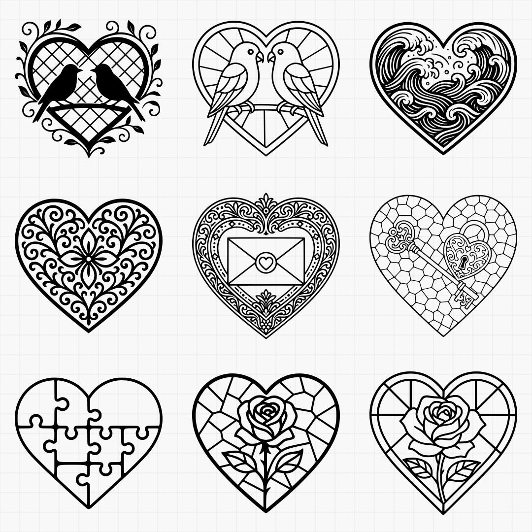 Decorative Heart Designs Pack - Thumbnail 9