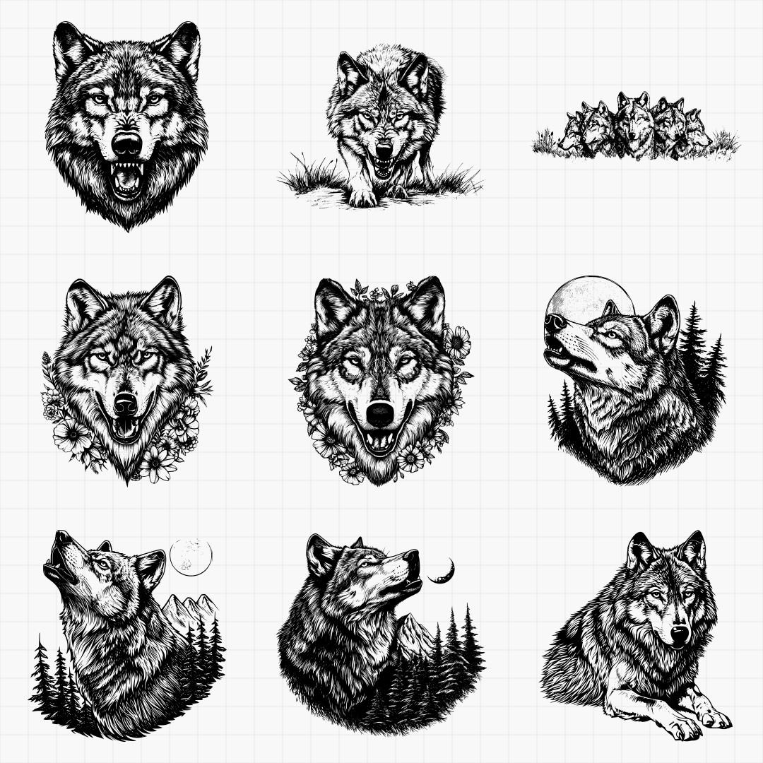 Detailed Wolf Designs - Thumbnail 2