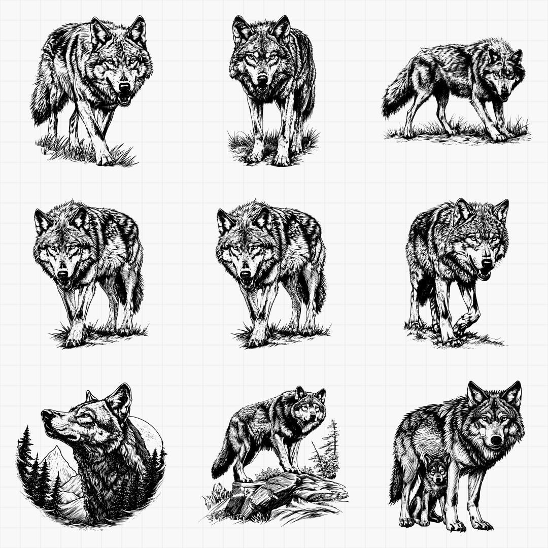 Detailed Wolf Designs - Thumbnail 4