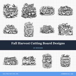 Fall Harvest Cutting Board Designs