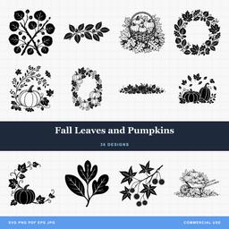 Fall Leaves and Pumpkins
