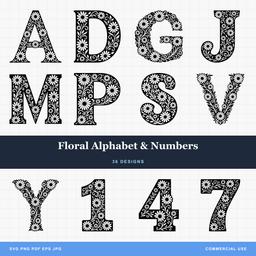 Floral Alphabet & Numbers