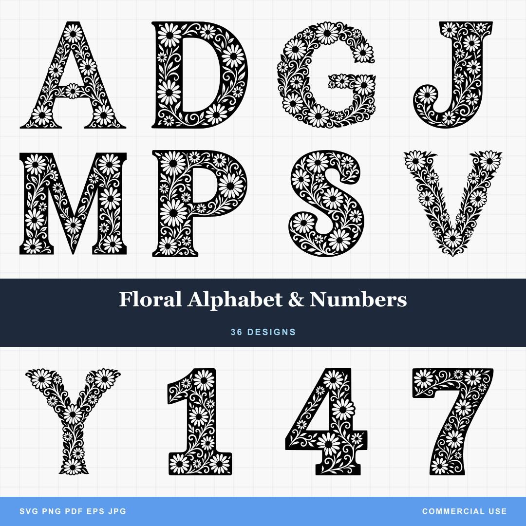 Floral Alphabet & Numbers