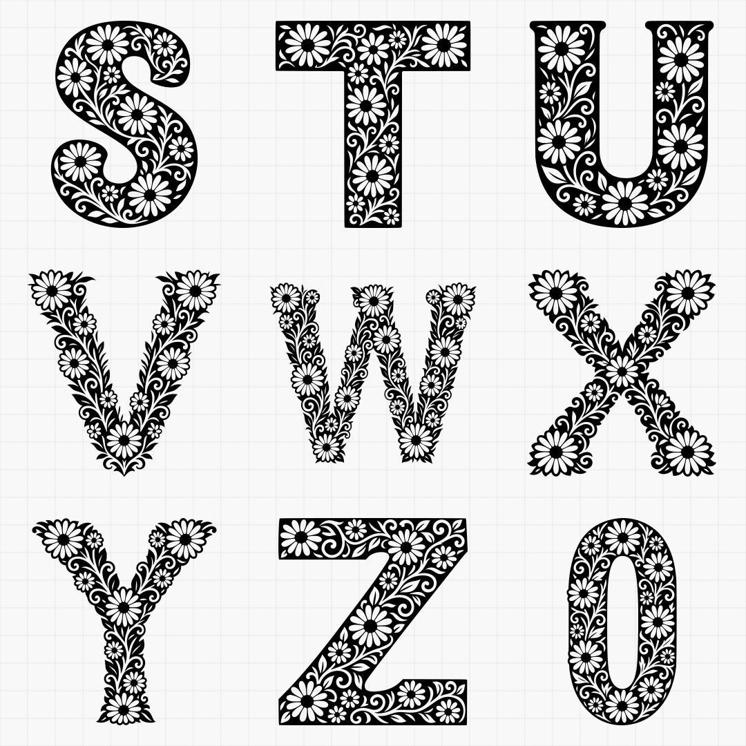 Floral Alphabet & Numbers - Thumbnail 4