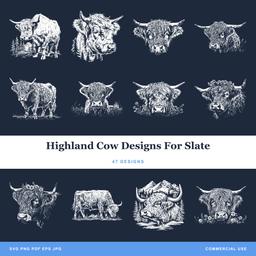 Highland Cow Designs For Slate