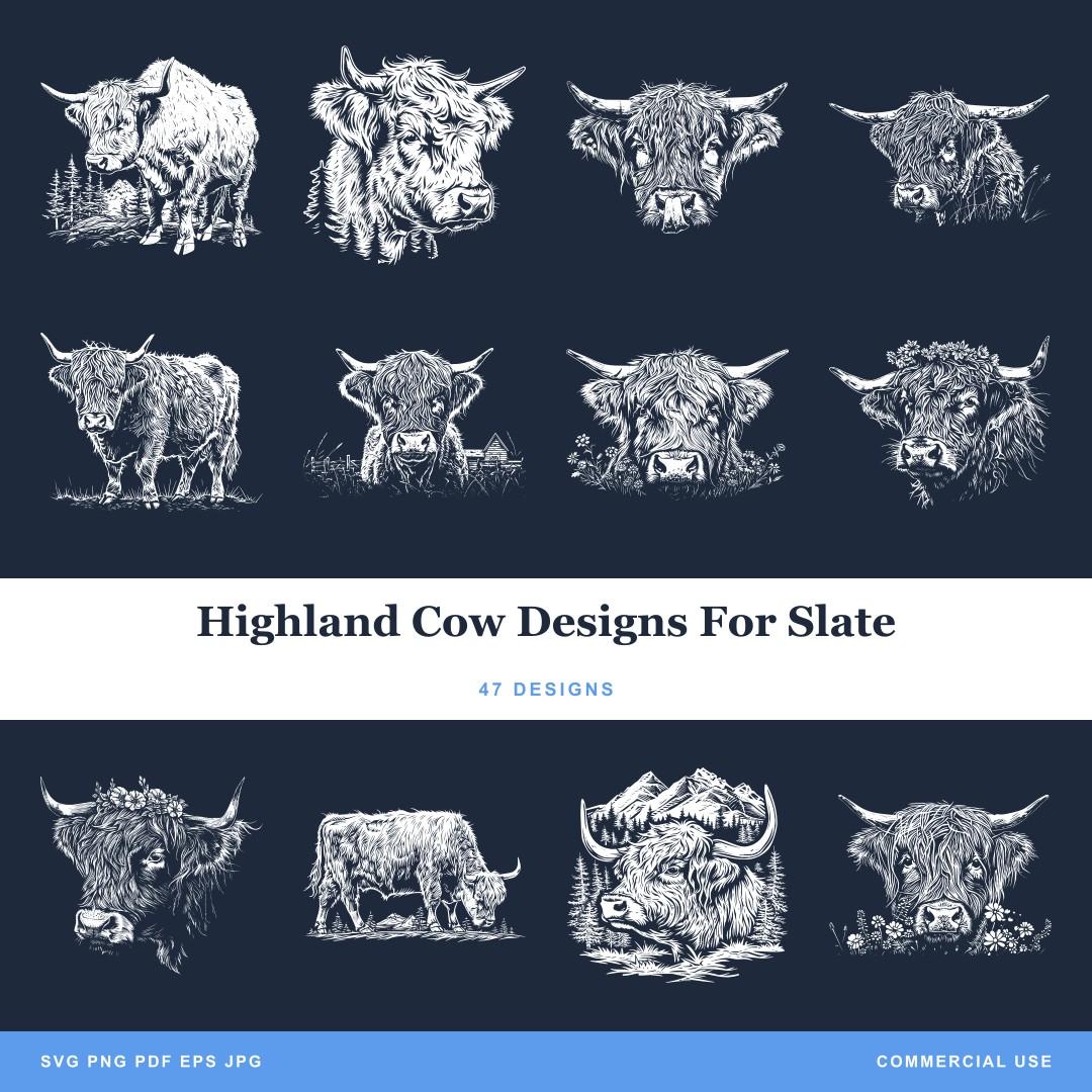 Highland Cow Designs For Slate
