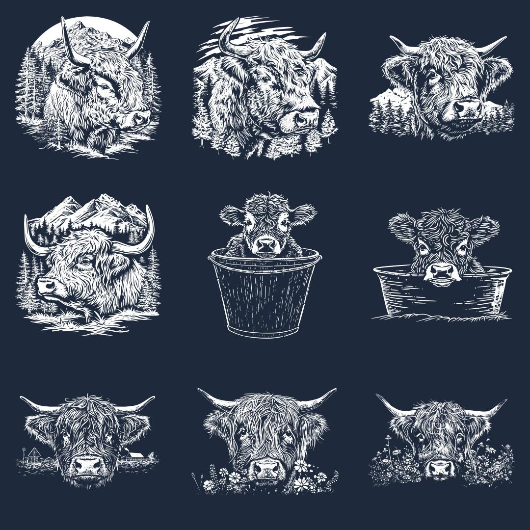 Highland Cow Designs For Slate - Thumbnail 6