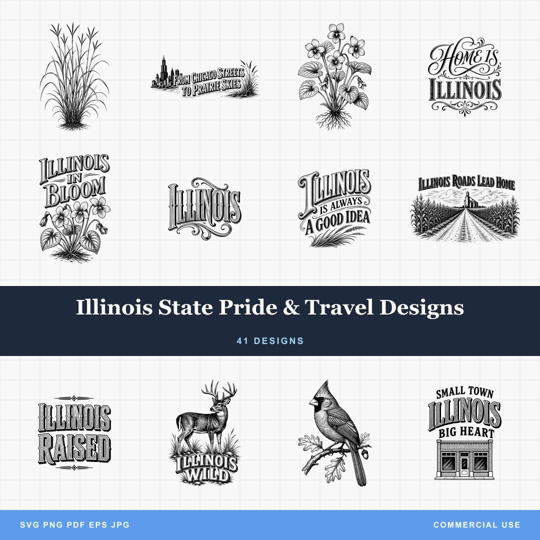 Illinois State Pride & Travel Designs