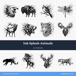 Ink Splash Animals