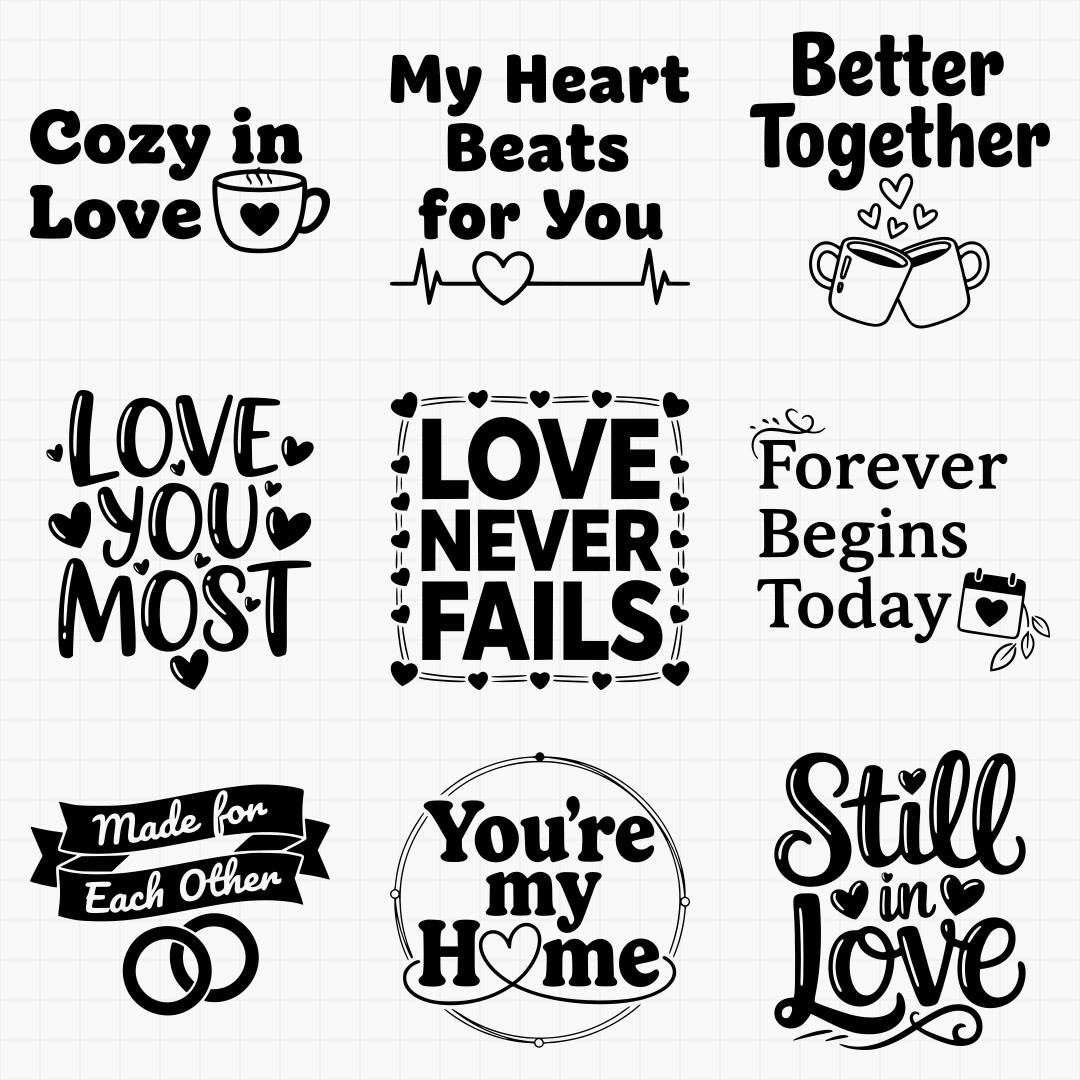 Love Home Sentiments Svg Pack - Thumbnail 3
