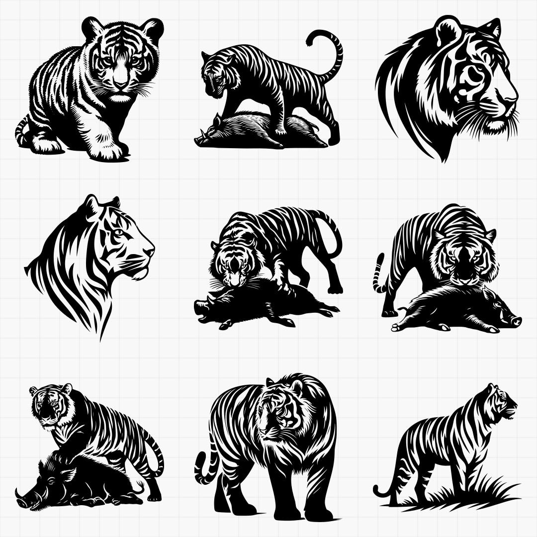 Low Detail Tiger Designs - Thumbnail 5