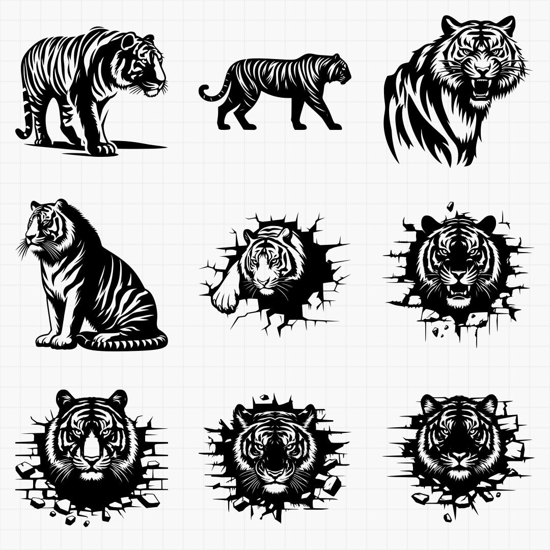 Low Detail Tiger Designs - Thumbnail 6