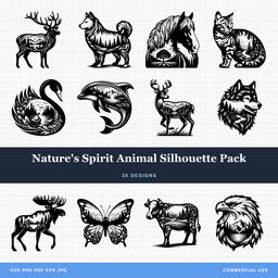 Natures Spirit Animal Silhouette Pack