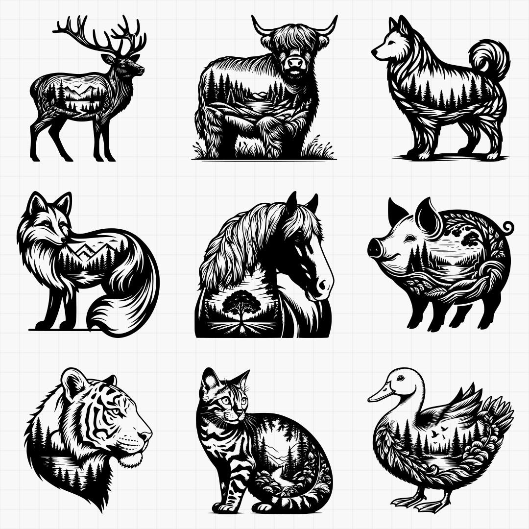 Natures Spirit Animal Silhouette Pack - Thumbnail 2