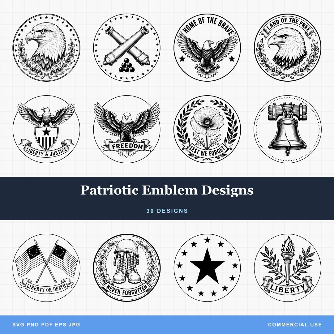 Patriotic Emblems Design Pack