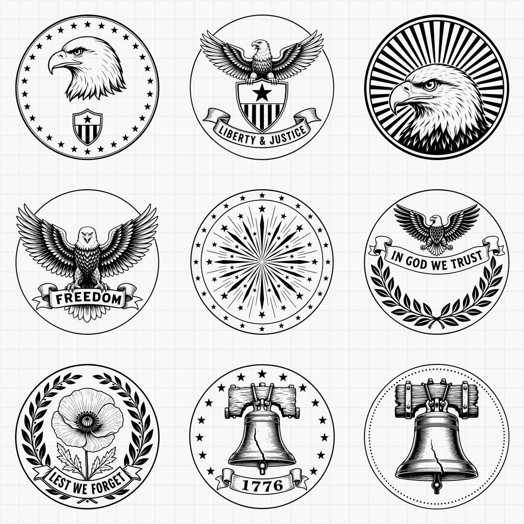 Patriotic Emblems Design Pack - Thumbnail 3