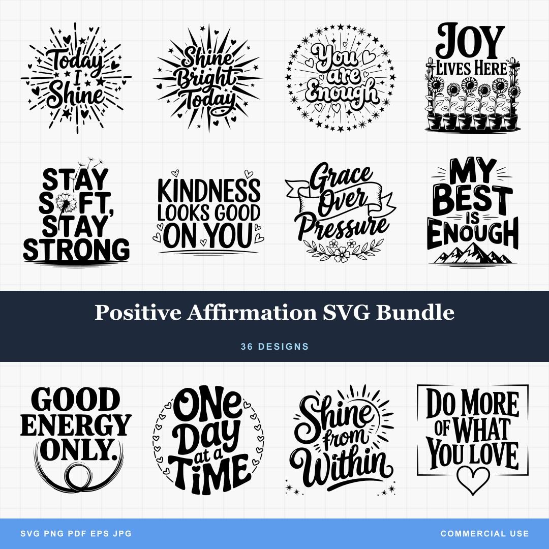 Positive Affirmation Svg Bundle