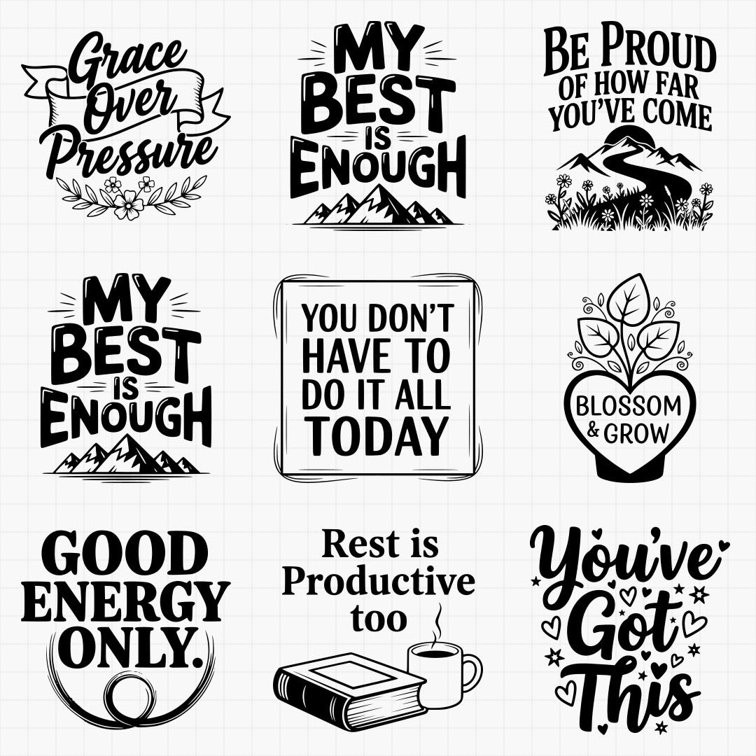 Positive Affirmation Svg Bundle - Thumbnail 4