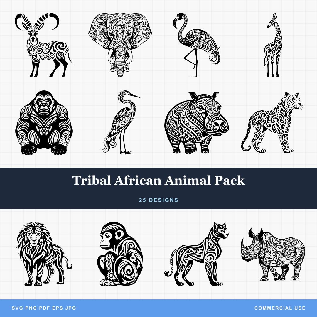 Tribal African Animal Pack