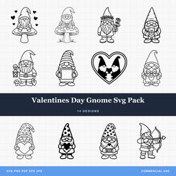 Valentines Day Gnome Svg Pack