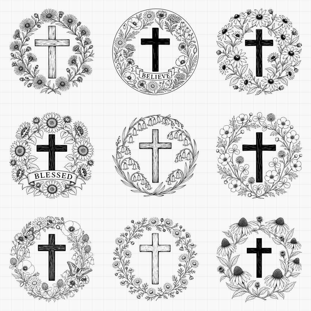 Wildflower Cross Medallions - Thumbnail 2