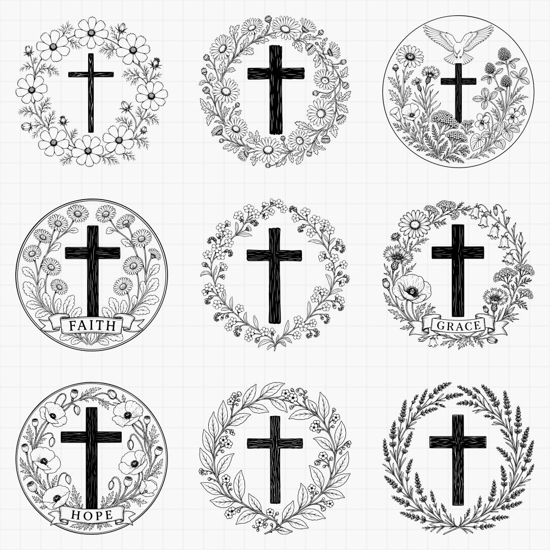 Wildflower Cross Medallions - Thumbnail 3