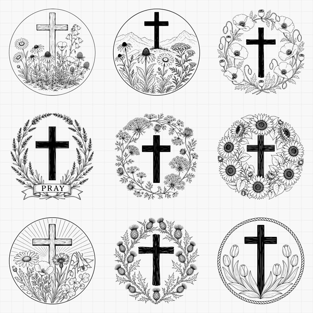Wildflower Cross Medallions - Thumbnail 4