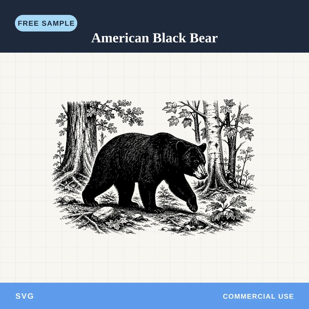 Free American Black Bear SVG