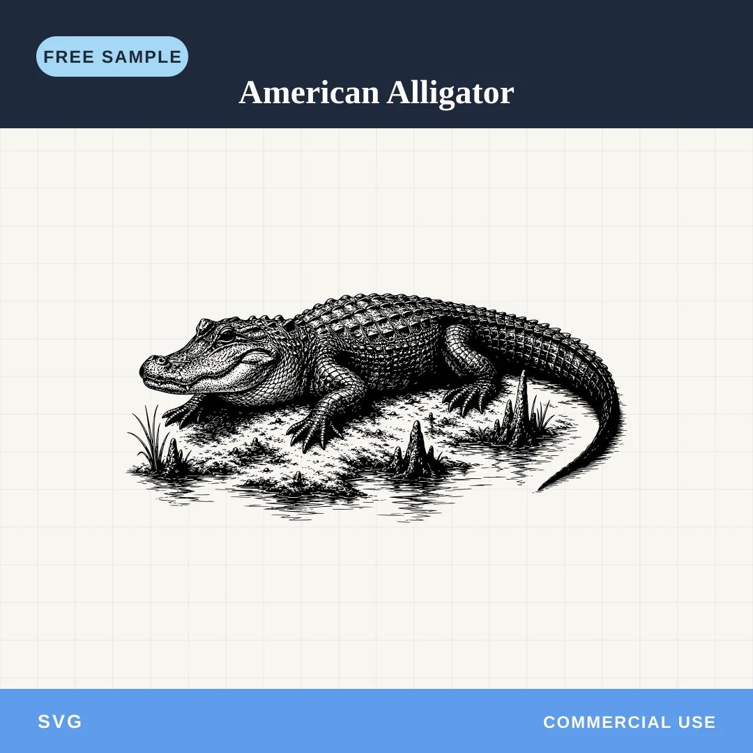 Free American Alligator SVG