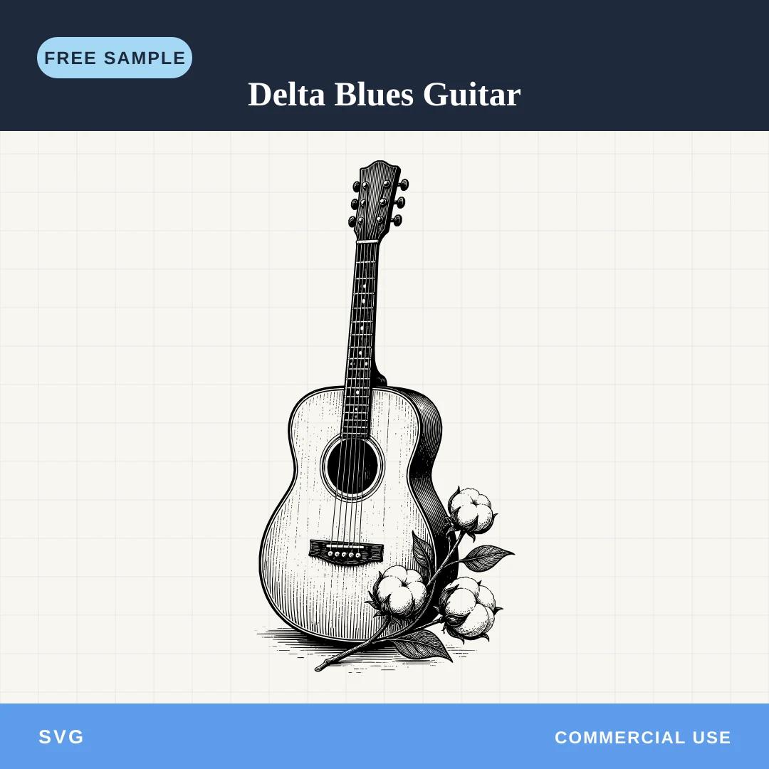 Free Delta Blues Guitar SVG