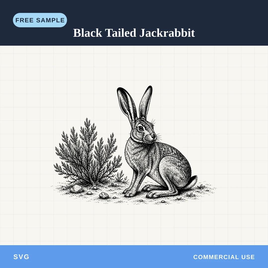 Free Black Tailed Jackrabbit SVG