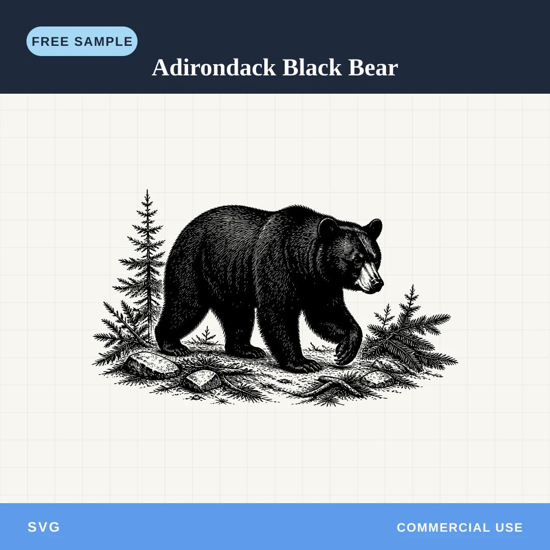 Free Adirondack Black Bear SVG