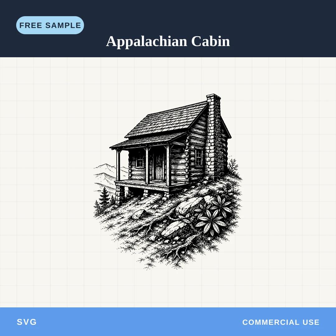 Free Appalachian Cabin SVG