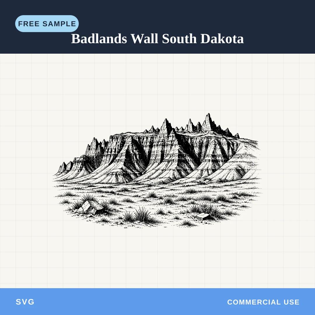 Free Badlands Wall South Dakota SVG