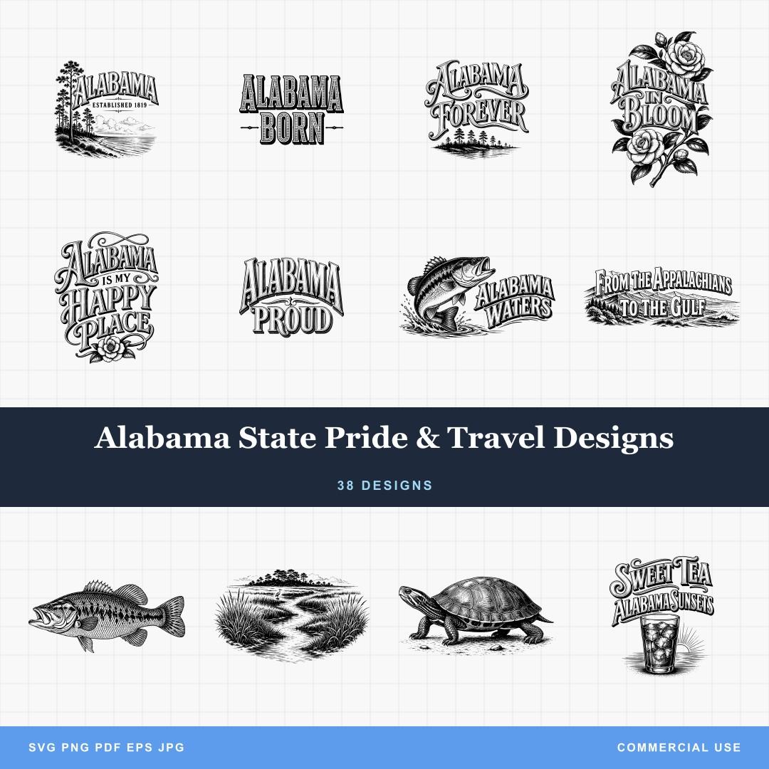 Alabama State Pride & Travel Designs